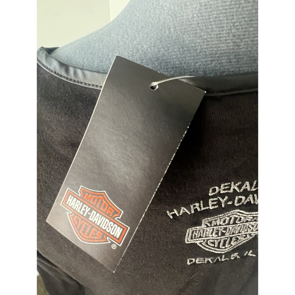 NWT Harley-Davidson Size L Black Long Sleeve Top Bar & Shield Logo Embroidered - Picture 8 of 16